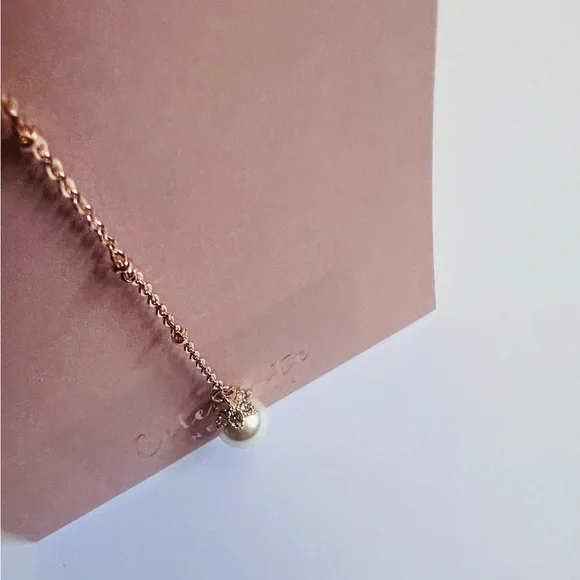 NWT LC Lauren Conrad Rose Gold Necklace with Pearl Pendant✨ - Picture 5 of 7